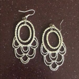Silver sparkly earrings